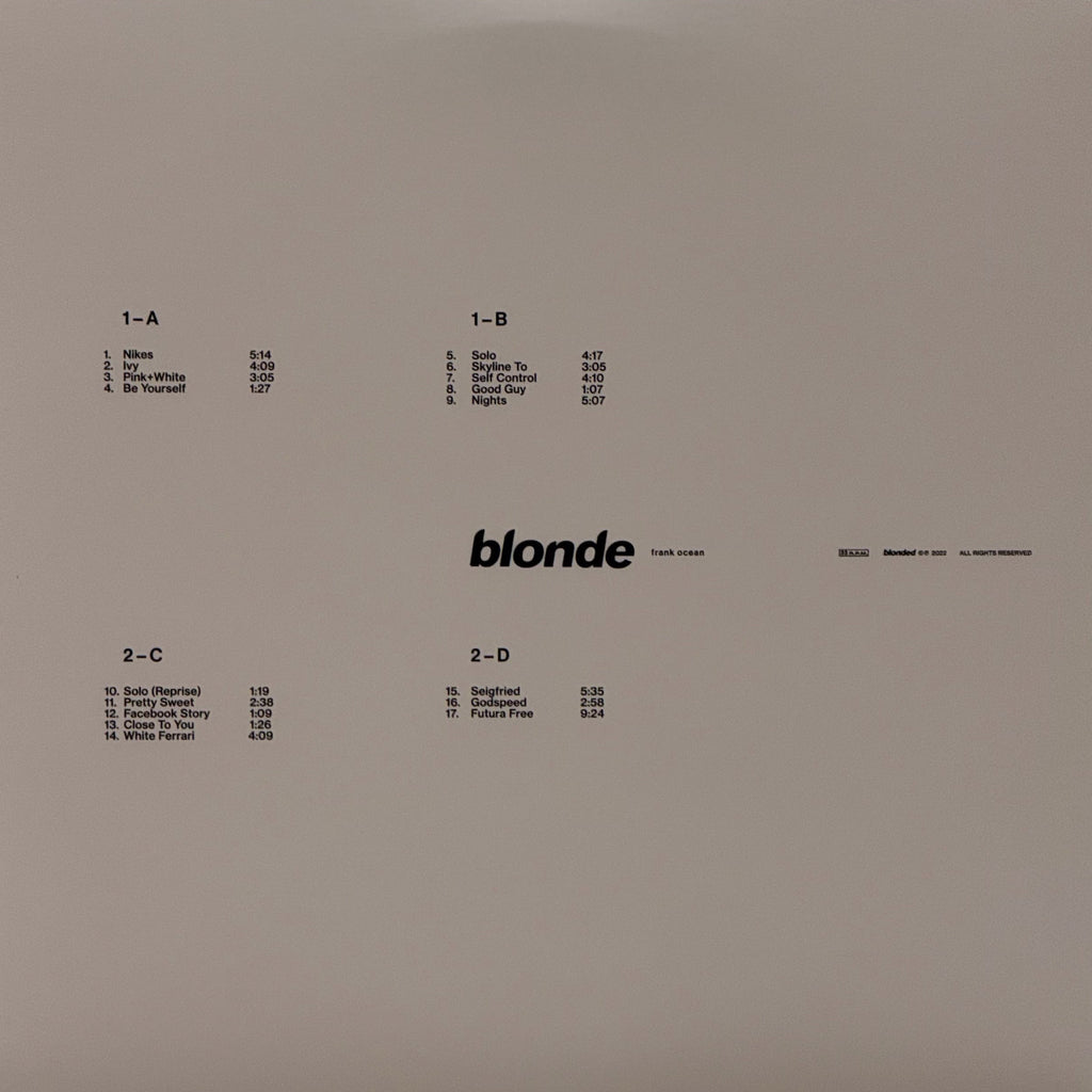 Frank Ocean — Blonde 2LP Vinyl