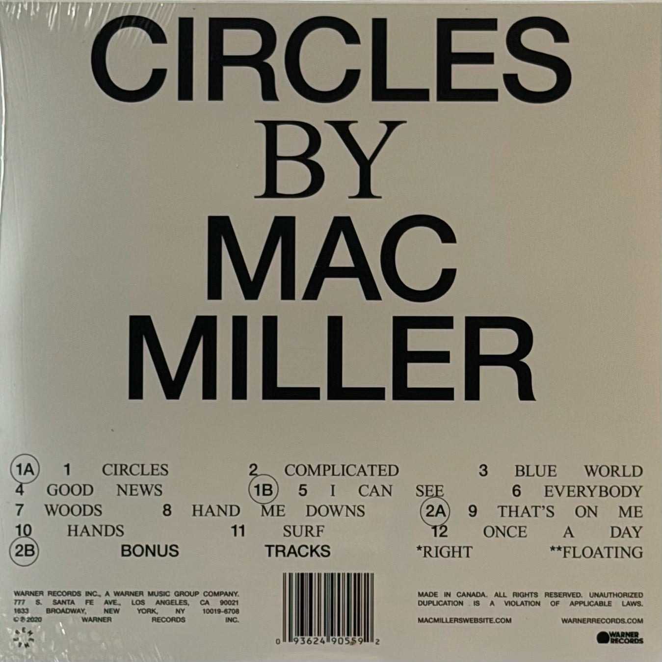 Mac Miller — Circles 2LP Vinyl